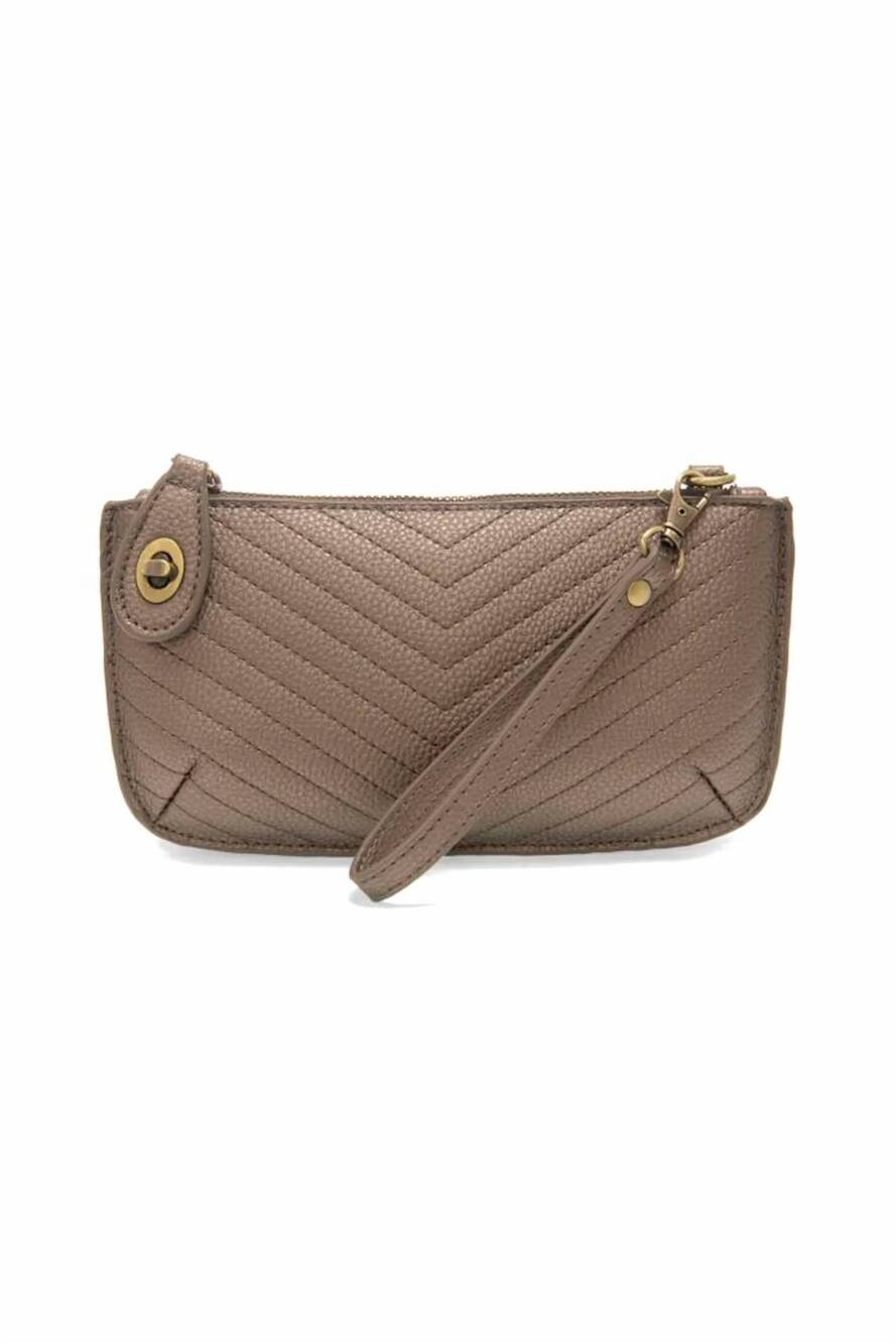 NEW JOY SUSAN quilted mini wristlet in metalic bronze